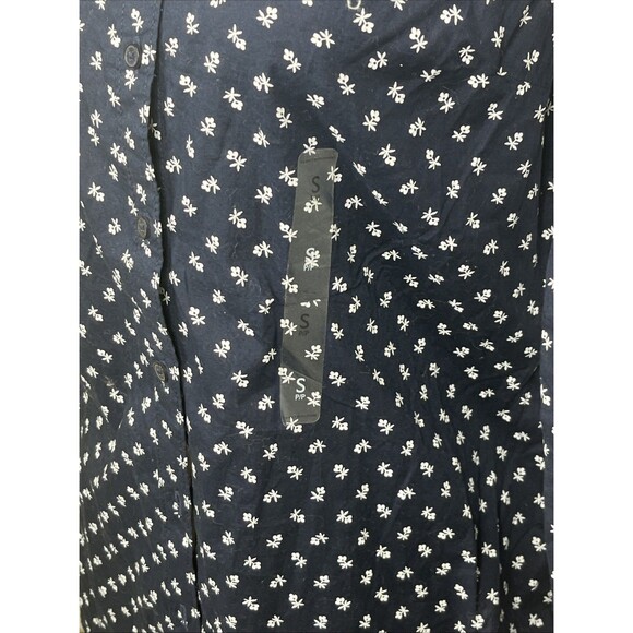Tommy Hilfiger Button Down Shirt Classic Fit Blue White Flowers Size Small NEW - Picture 4 of 11